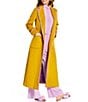Antonio Melani x The Nat Note Bea Wool Blend Tie Front Notch Lapel Collar Trench Coat - Image 3