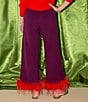 Antonio Melani x The Nat Note Chula Wool Blend Flat Front Feather Detail Coordinating Pants, Color:Potion - Image 3