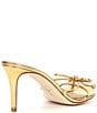 Color:Golden Hour Gold - Image 2 - x The Style Bungalow Amore Bow Metallic Leather Dress Sandals