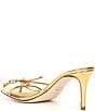 Color:Golden Hour Gold - Image 3 - x The Style Bungalow Amore Bow Metallic Leather Dress Sandals
