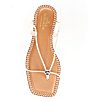 Color:Sweet Cream - Image 6 - x The Style Bungalow Clarke Leather Stud Ornament Ankle Wrap Sandals