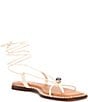 Color:Sweet Cream - Image 1 - x The Style Bungalow Clarke Leather Stud Ornament Ankle Wrap Sandals