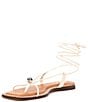 Color:Sweet Cream - Image 4 - x The Style Bungalow Clarke Leather Stud Ornament Ankle Wrap Sandals