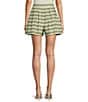 Color:Vanilla/Palm - Image 2 - x The Style Bungalow South Ocean High Waist Pleated Striped Shorts
