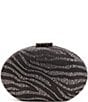 Antonio Melani Zebra Rhinestone Oval Minaudiere Clutch, Color:Black - Image 1