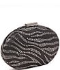 Antonio Melani Zebra Rhinestone Oval Minaudiere Clutch, Color:Black - Image 3