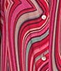 APNY Abstract Print Spread Collar Long Sleeve Button Down Shirt, Color:Berry Multi - Image 5