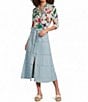 APNY Chambray Tiered Midi A-Line Skirt - Image 3