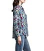 APNY Chevron Collared Long Sleeve Button Up Top, Color:Multi - Image 3