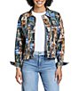 APNY Denim Abstract Multicolor Patchwork Print Point Collar Long Sleeve Trucker Jacket - Image 1
