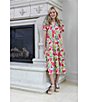 APNY Floral Print V-Neck Short Puff Sleeve Maxi Shirt Dress, Color:Pink Multi - Image 5