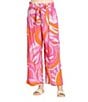 APNY High Rise Abstract Print Wide Leg Drawstring Pants - Image 1