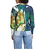 APNY Knit Liquid Marble Print Crew Neck Long Sleeve Sweater Top - Image 2