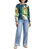 APNY Knit Liquid Marble Print Crew Neck Long Sleeve Sweater Top - Image 4