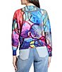 APNY Knit Overlapping Circles Print V-Neck Long Sleeve Pullover Sweater Top - Image 2