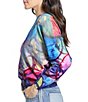 APNY Knit Overlapping Circles Print V-Neck Long Sleeve Pullover Sweater Top - Image 3