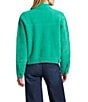 APNY Knit Stand Collar Long Sleeve Button Front Cropped Cardigain Jacket, Color:Emerald - Image 2