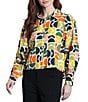 APNY Lightweight Woven Geometric Floral Print Point Collar Long Sleeve Shirt - Image 1