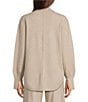 APNY Luxe Knit Coordinating Collared Long Sleeve Button Down Shacket, Color:Heather Sand - Image 3