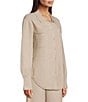 APNY Luxe Knit Coordinating Collared Long Sleeve Button Down Shacket, Color:Heather Sand - Image 5
