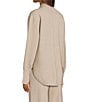 APNY Luxe Knit Coordinating Collared Long Sleeve Button Down Shacket, Color:Heather Sand - Image 6