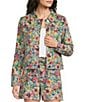APNY Printed Denim Point Collar Long Sleeve Coordinating Jacket - Image 1