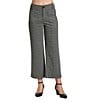APNY Stretch Ponte Checked High Rise Wide Leg Cropped Pants, Color:Multi - Image 1