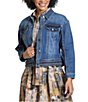 APNY Textured Braided Denim Point Collar Long Sleeve Jacket - Image 1