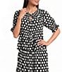 APNY Woven Print Round Neck Short Sleeve Coordinating Top - Image 1