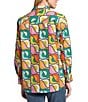 APNY Woven Printed Spread Collar Long Sleeve Button Front Shirt, Color:Green Multi - Image 2