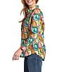 APNY Woven Printed Spread Collar Long Sleeve Button Front Shirt, Color:Green Multi - Image 3