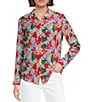 APNY Woven Printed Spread Collar Long Sleeve Shirt - Image 1