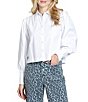 APNY Woven Spread Collar Long Sleeve Button Front Shirt - Image 1