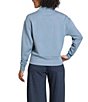 APNY Woven Stand Stand Collar Long Sleeves 1/4 Front Zipper Pullover Sweater Top - Image 6
