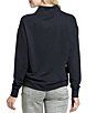 APNY Woven Stand Stand Collar Long Sleeves 1/4 Front Zipper Pullover Sweater Top - Image 2