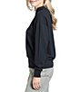 APNY Woven Stand Stand Collar Long Sleeves 1/4 Front Zipper Pullover Sweater Top - Image 3