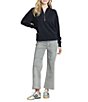 APNY Woven Stand Stand Collar Long Sleeves 1/4 Front Zipper Pullover Sweater Top - Image 4