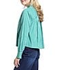 APNY Woven Stripe Spread Collar Long Sleeve Cropped Length Shirt - Image 3