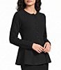 Apricot London Button Front Crew Neck Long Sleeve Peplum Cardigan - Image 1