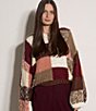 Apricot London Hand Ribbed Knit Patchwork Round Collar Long Sleeve Sweater - Image 5