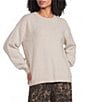 Apricot London Soft Brushed Knit Crew Neck Balloon Sleeves Back Satin Bow Sweater - Image 1