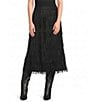 Apricot London Stretch Fringe Pull-On Midi Pencil Skirt - Image 1