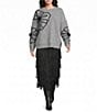 Apricot London Stretch Fringe Pull-On Midi Pencil Skirt - Image 3