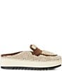 Aquatalia Amata Cozy Shearling Platform Wedge Penny Mules - Image 2