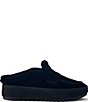 Aquatalia Amata Water Resistant Suede Shearling Lined Platform Penny Mules - Image 2