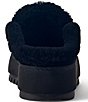 Aquatalia Amata Water Resistant Suede Shearling Lined Platform Penny Mules - Image 3
