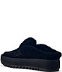 Aquatalia Amata Water Resistant Suede Shearling Lined Platform Penny Mules - Image 4
