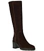 Aquatalia Jazi Tall Suede Block Heel Boots - Image 1