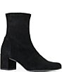 Aquatalia Luana Suede Block Heel Zip Up Ankle Booties - Image 1