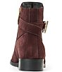 Aquatalia Silla Suede Criss Cross Buckle Ankle Booties - Image 3